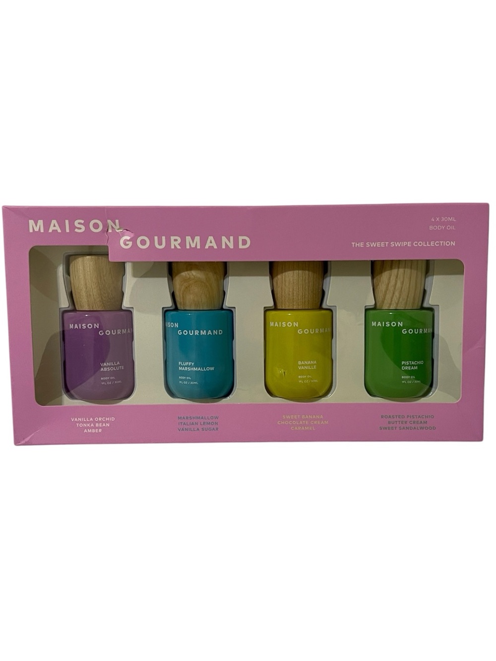 Maison Gourmand "The Sweet Swipe Collection” Four 2 oz Body Oils
